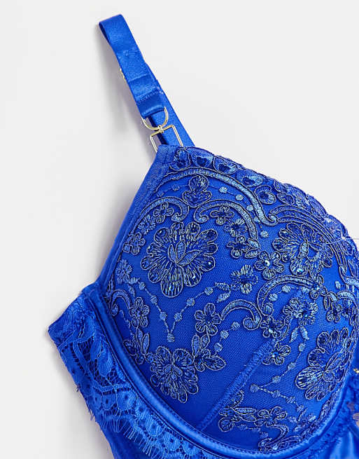 SALE BRIEF set Ann Summers ENCHANTMENT BRA Cobalt//Black *NEW* RRP£50 Blue